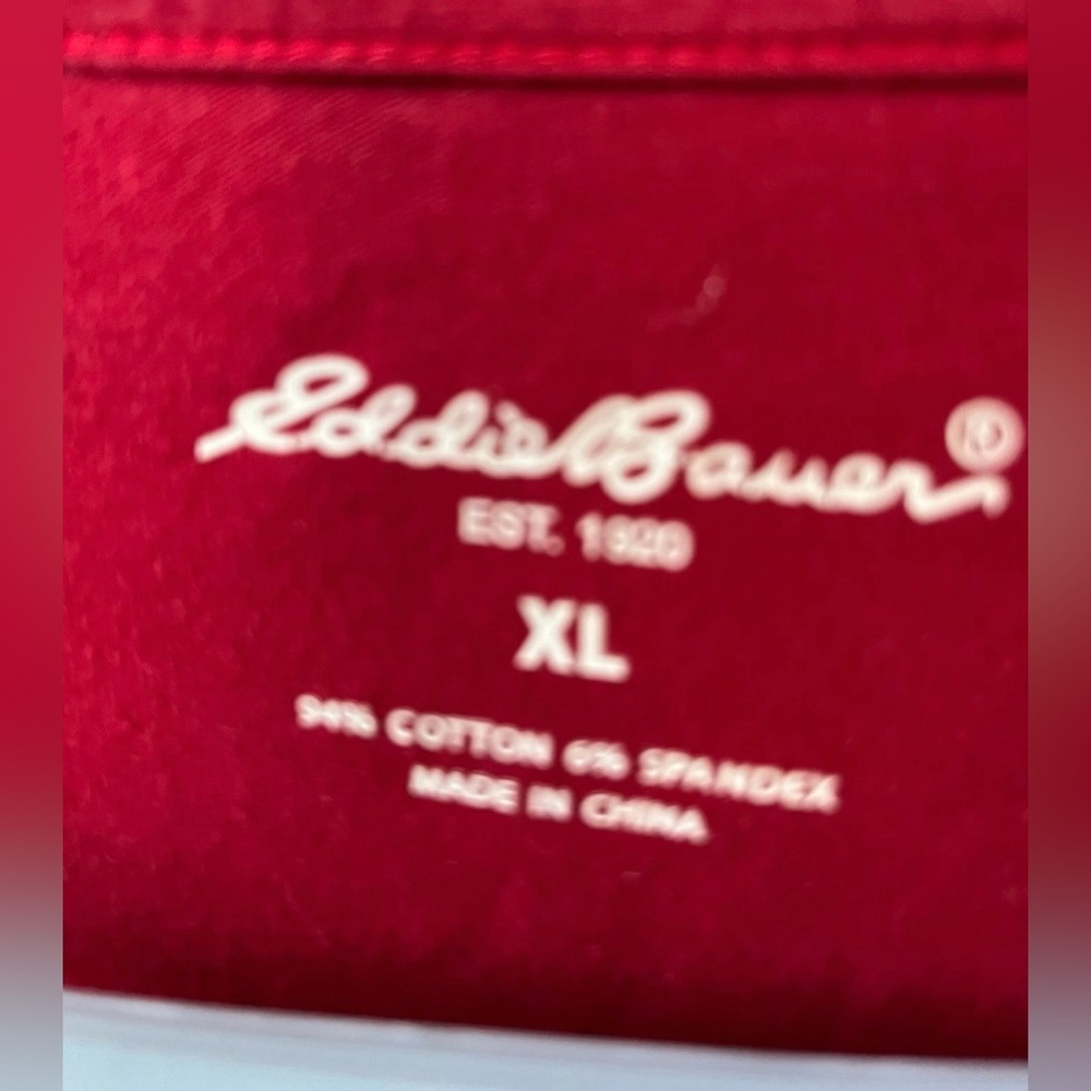 Eddie Bauer Red Faux Wrap Long Sleeve Top XL V-Neck Soft Knit - Picture 6 of 6